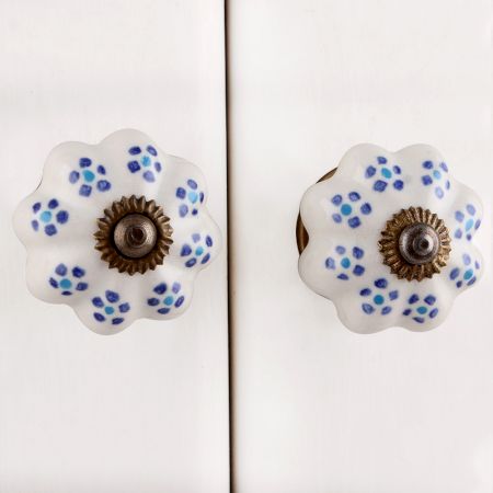 Blue Tiny Flower Knob